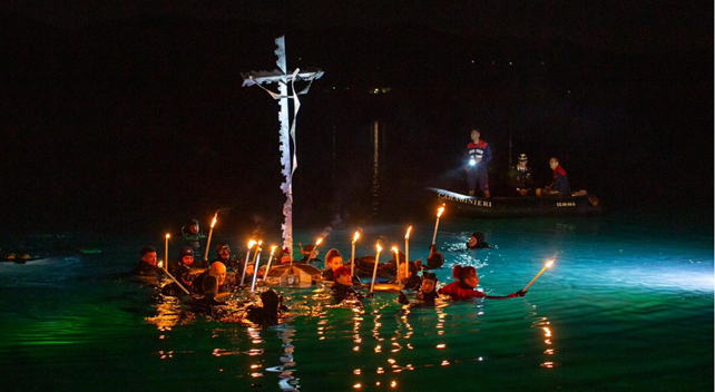 Posta Fibreno / Festa del Crocifisso del Lago e del Subacqueo con i Carabinieri nucleo sommozzatori