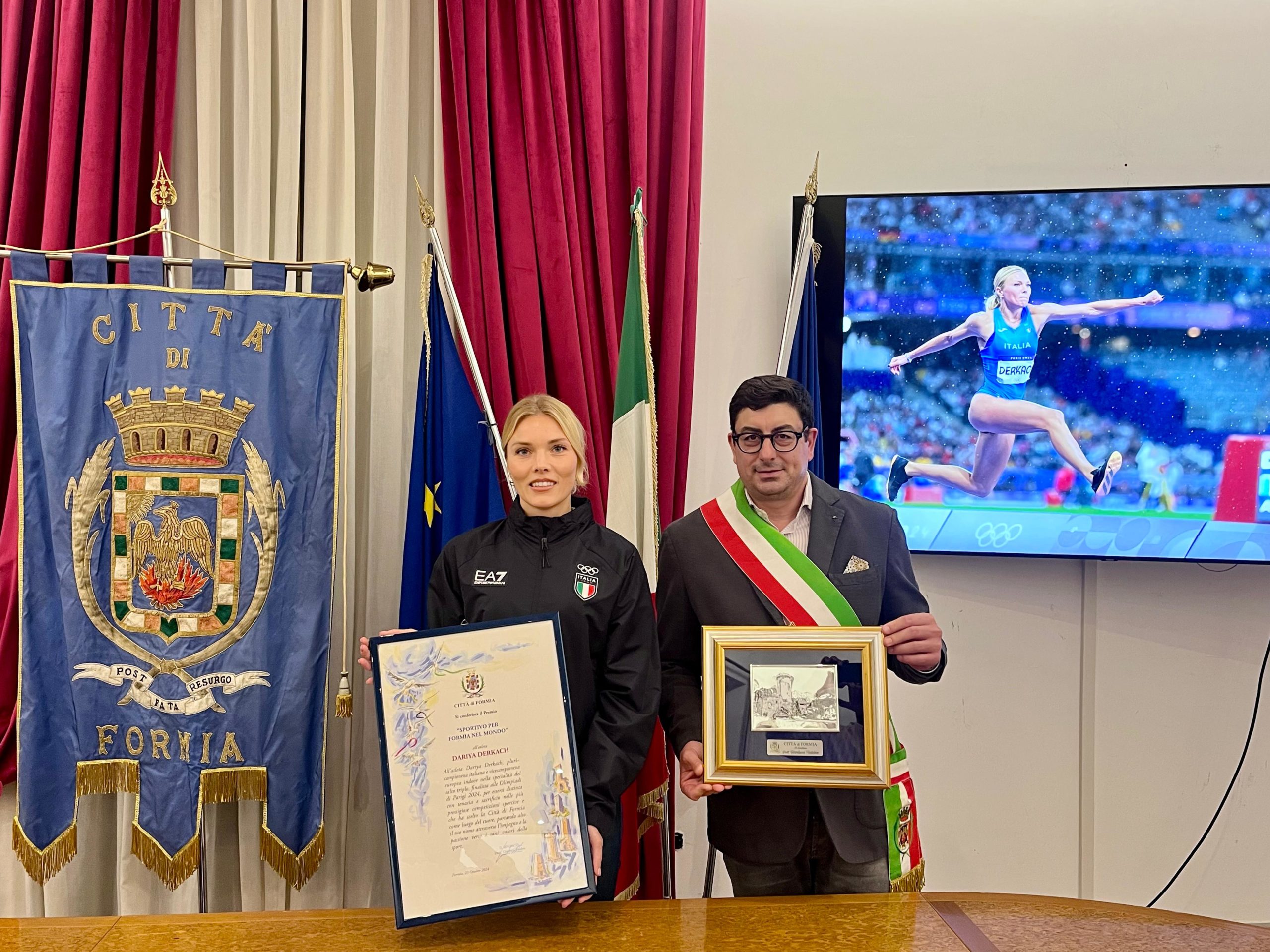 Formia / Premiata dal sindaco Gianluca Taddeo la triplista Dariya Derkach