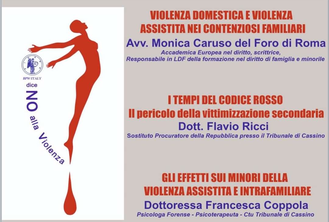 Formia / “La violenza assistita e il regime di affidamento dei figli”, l’evento Fidapa e Ordine degli avvocati Cassino