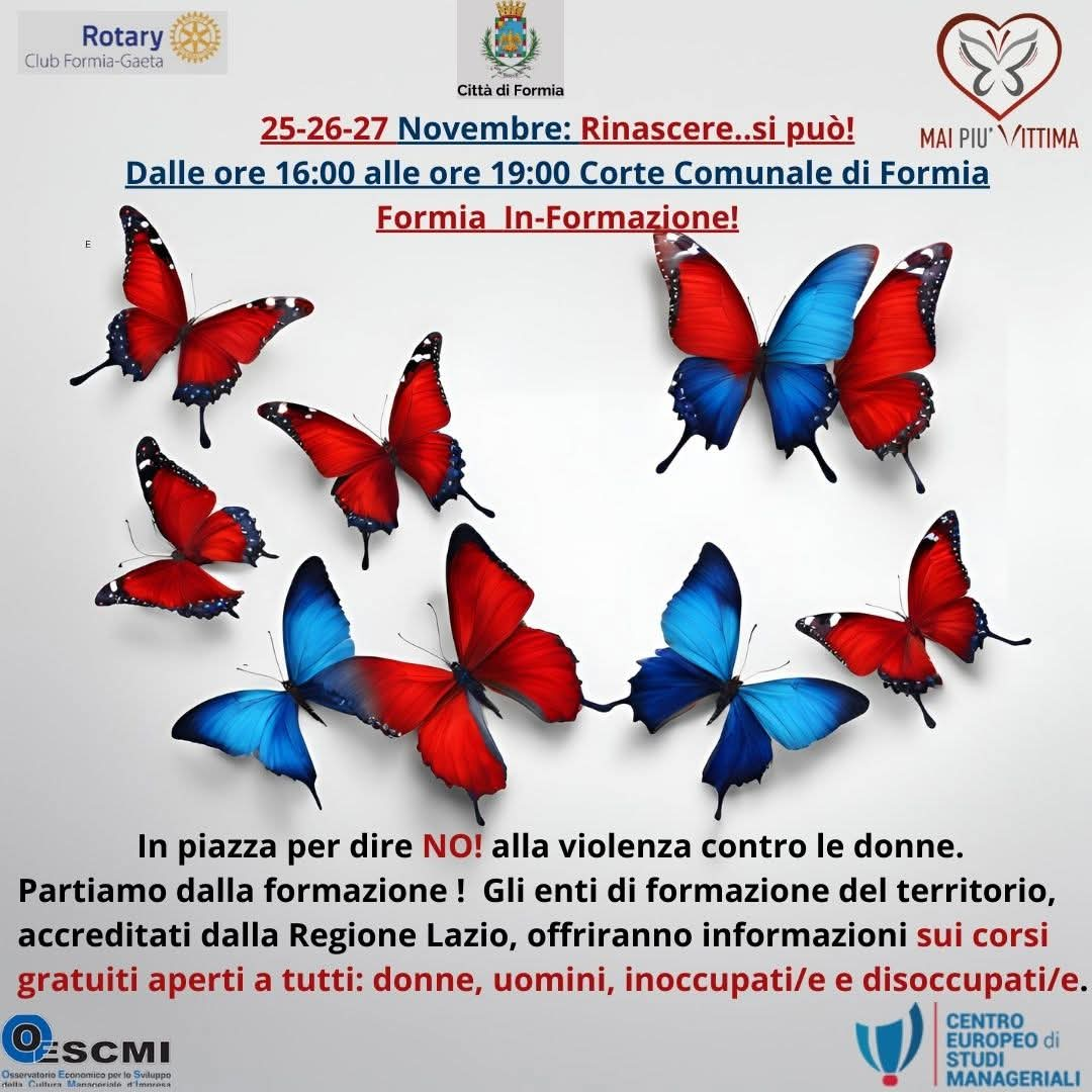 Formia / Contro la violenza sulle donne: “Formia In Formazione”, tutti i corsi e le possibilità di lavoro