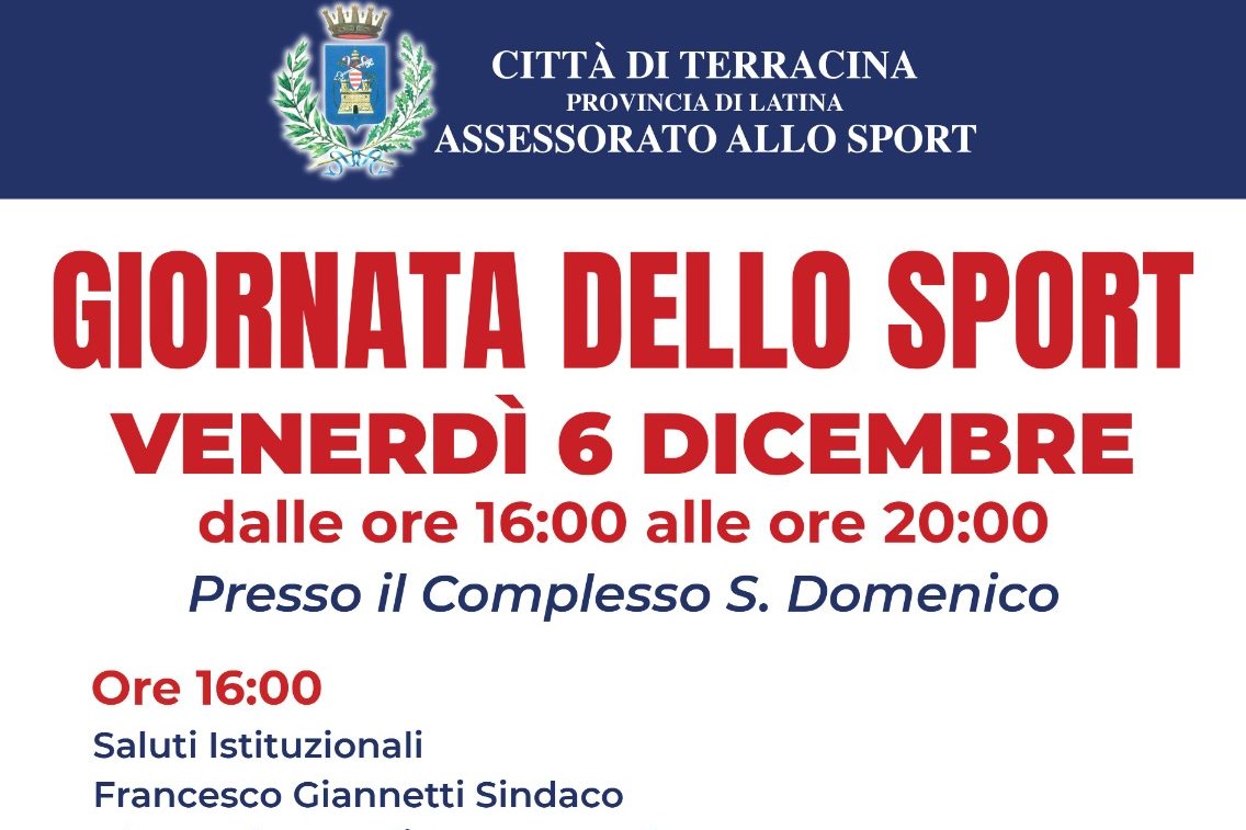 Terracina / “Giornata dello Sport”, un riconoscimento per gli sportivi della città