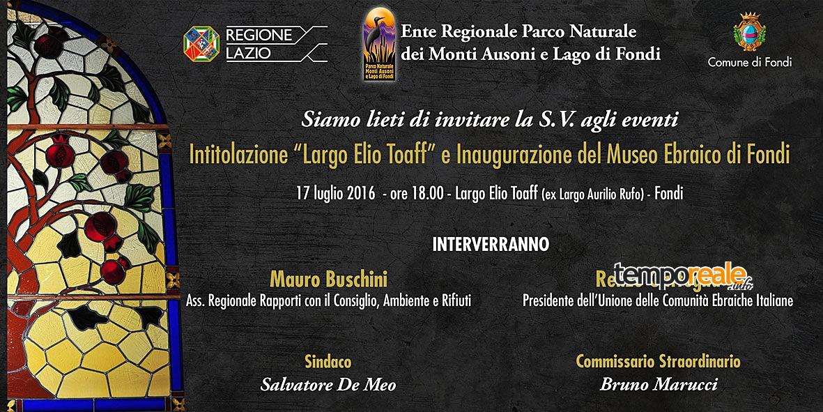 inaugurazione largo elio toaff museo ebraico fondi