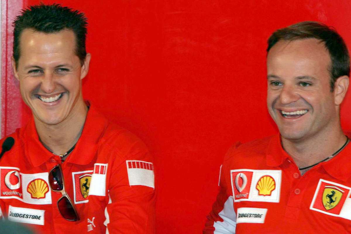 Michael Schumacher e Barrichello ai tempi della Ferrari