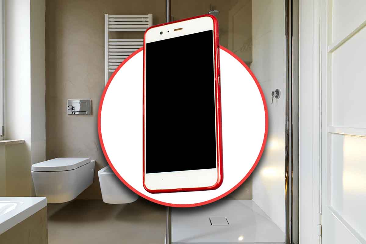 smartphone utilizzo bagno