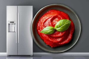 Salsa di pomodoro in frigo