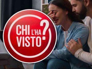 logo Chi l'Ha visto con due persone disperate accanto