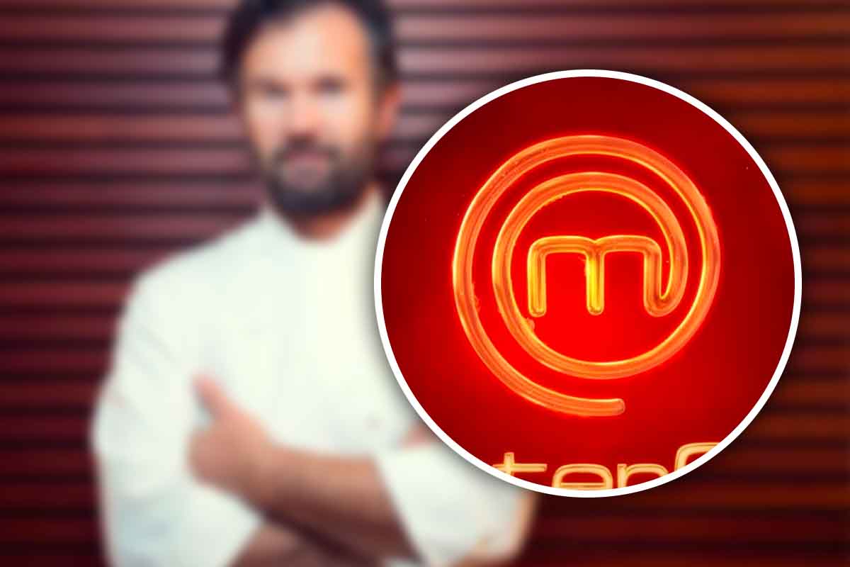 Logo Masterchef e giudice con volto censurato